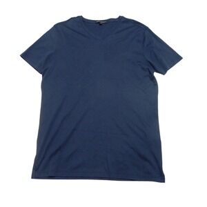 Robert Barakett Mens Navy Blue V Neck T Shirt Size Large